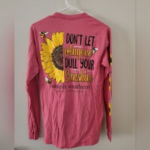 Don't let Anyone Dull your Sunshine Simply Southern Pink Long Sleeve Sunflowers